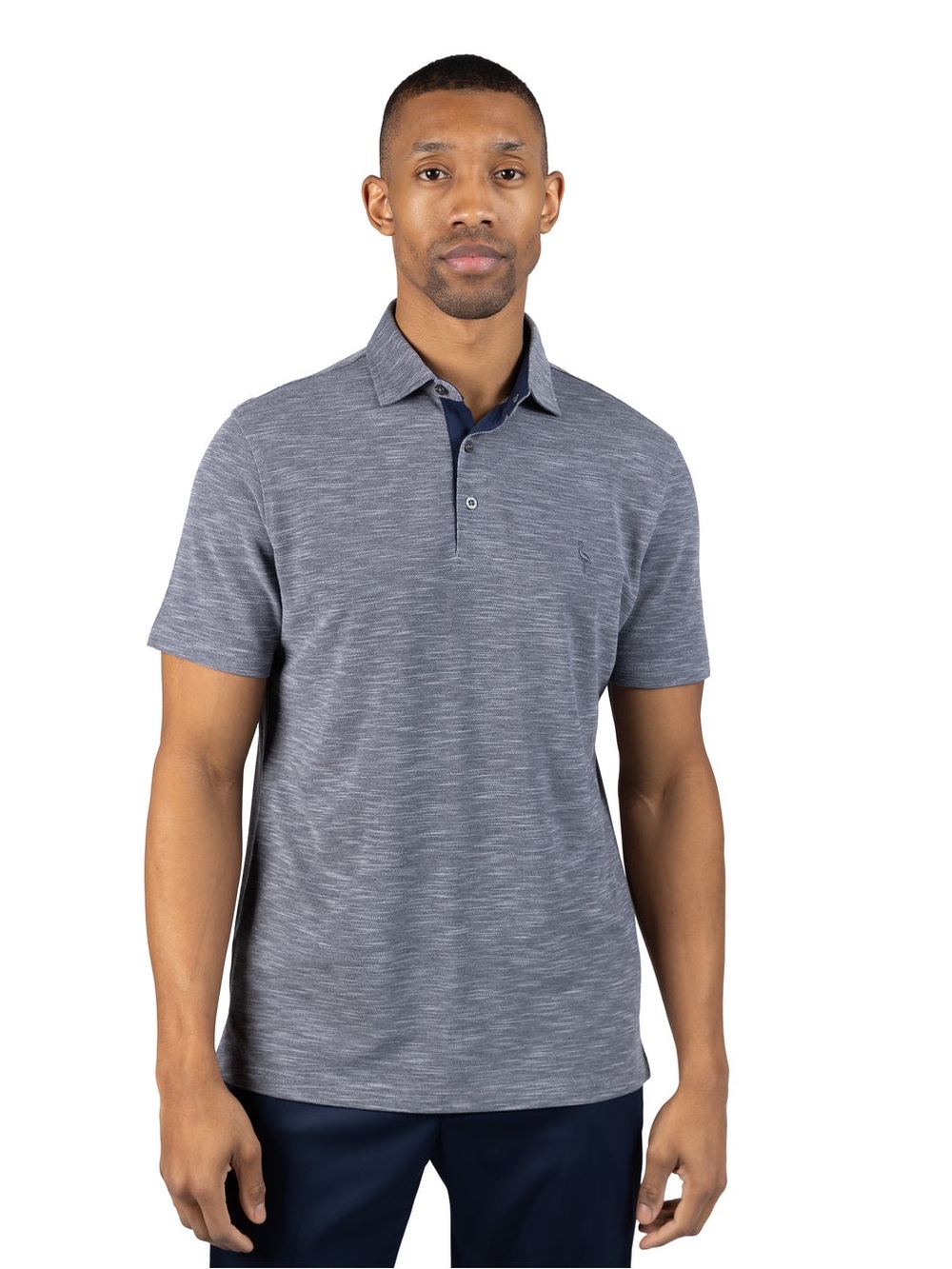 Tailorbyrd Light Blue Polo with Navy Placket